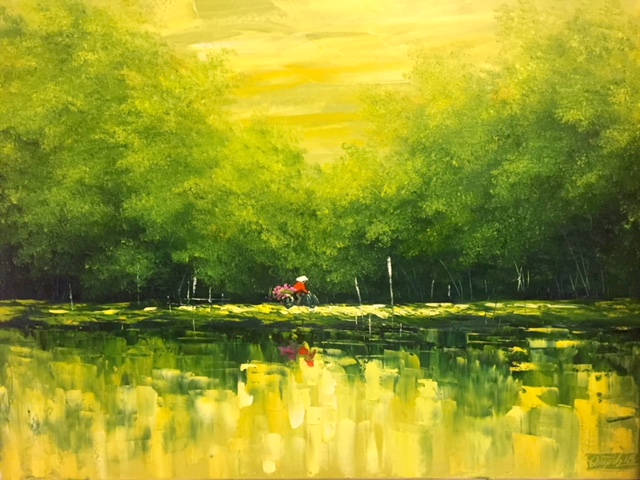 Tranh Sơn Dầu Xanh